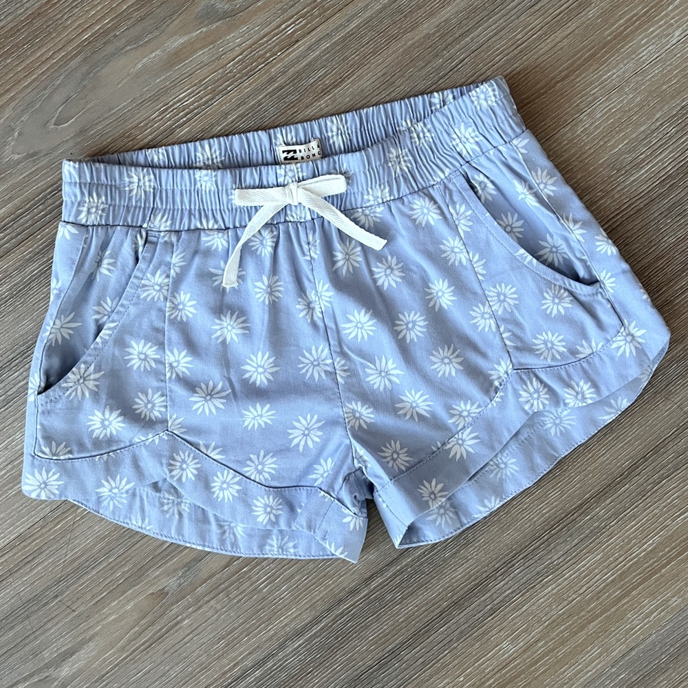 Billabong Blue Flower Shorts | Girls Size Medium